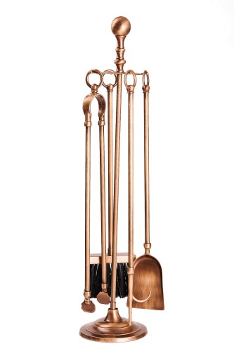 Akcesoria kominkowe z mosiądzu, PATYNA, rączka pierścień - ArtFuego Z-1103-1-PA