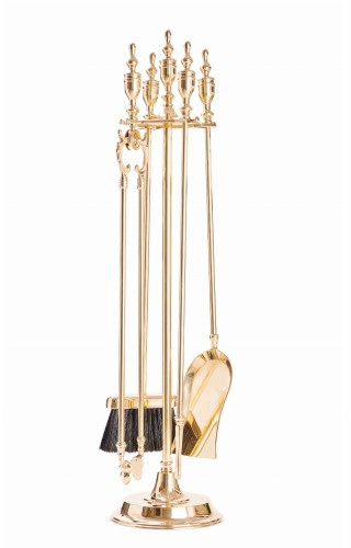 Akcesoria kominkowe z mosiądzu, POŁYSK, rączka amfora - ArtFuego Z-1106-1-PO