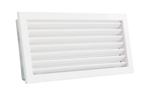 Kratka kominkowa PRO-V 450x220 ze stałą żaluzją, biała