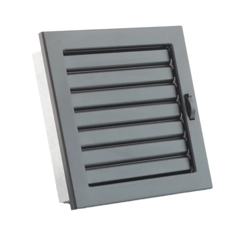 Kratka kominkowa PRO-V 220x220 z ruchomą żaluzją, czarna