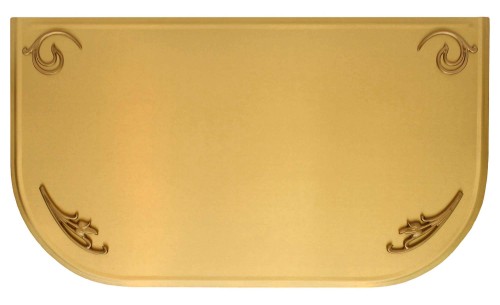 Blacha przed kominek z mosiądzu z ozdobnikami, SATYNA, 50x80 - ArtFuego B-1504-3-SA
