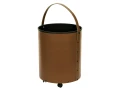Kosz na drewno, na kółkach, ekoskóra koniakowa - ArtFuego K-4200-2-BR