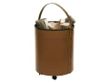 Kosz na drewno, na kółkach, ekoskóra koniakowa - ArtFuego K-4200-2-BR