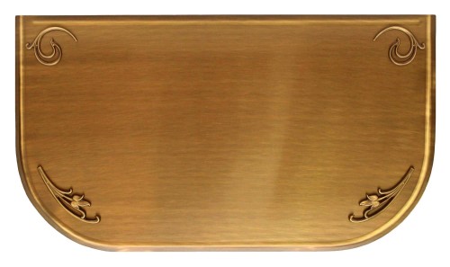 Blacha przed kominek z mosiądzu z ozdobnikami, PATYNA, 40x70 - ArtFuego B-1501-3-PA