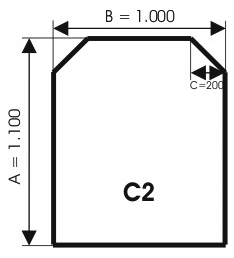 Szyba pod kominek, szkło - wzór C2 - ArtFuego