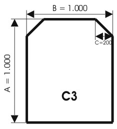 Szyba pod kominek, szkło - wzór C3 - ArtFuego